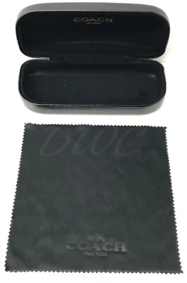 Coach Original Black Sunglasses eyeglass Case Hard Clamshell with cleaning cloth
