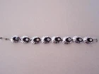 Costume Jewelry--Bracelet (Vintage) Silver & Black (with Rhinestones)