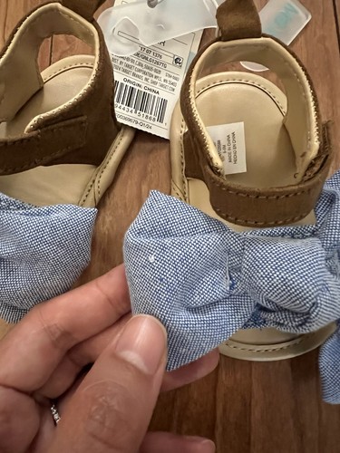 NWT Cat & Jack Baby Girl Chambray BowSandals 6-9 Months + Bob der Bar 9-12 mos - Picture 10 of 14
