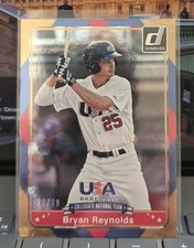 Bryan Reynolds 2020 Panini Donruss Optic Red/Blue/Gold Prizm 28/49 Pirates