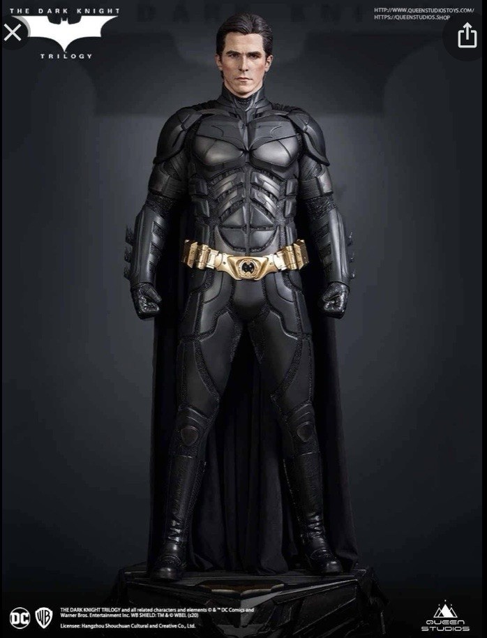 Queen Studios Batman El Caballero Oscuro 1/3 Delixe Cabello Enraizado Nuevo Nuevo