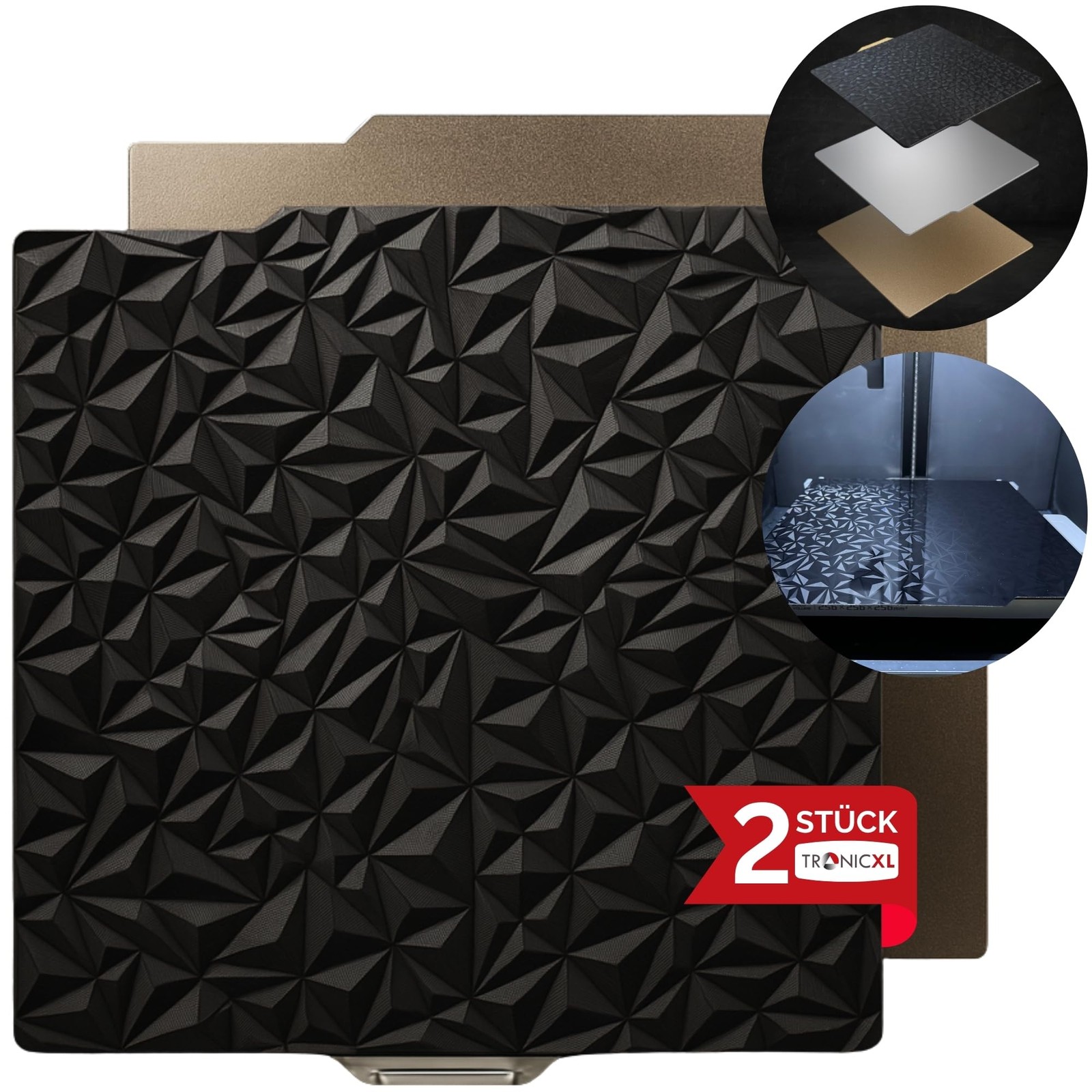 2x für Bambulab Druckplatte Textur PEI PEO 257mm Druckbett für Bambu Lab P1S P1P