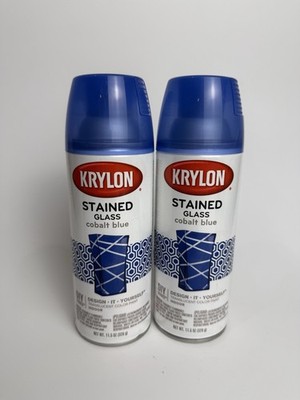 2x KRYLON Stained Glass Paint Cobalt Blue, 11.5 oz Each New