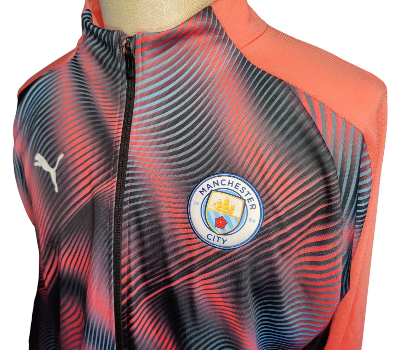 Puma Manchester City FC Peach/Black Stadium League Soccer DryCELL Jacket MHD-612 image 9
