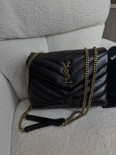 Saint Laurent Loulou Medium Black Chevron Qui...