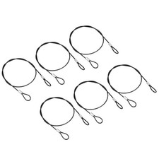 6Pcs Safety Cable Lock 2Ft Steel Security Wire Stage Lighting Rope Black