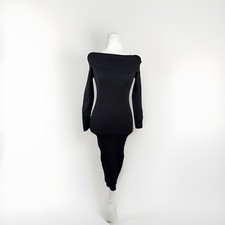 Petal & Pup Ribbed Knit Midi Dress Long Sleeve Feminine Contemporary S/M