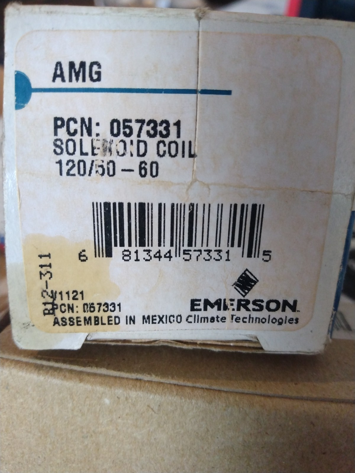 Emerson Amg Pcn-057331 Solenoid Coil 120 /50/60