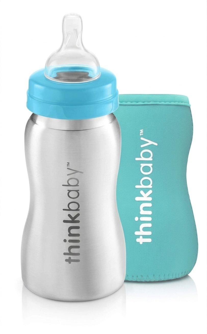 Thinkbaby -Sippy of Steel 9oz + Limstone Thermal Bottle Slee