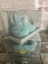New Stephan Baby Boo-Bunnie Blue Plush Comfort Toy w/ Boo Cube  Soothing Aid.