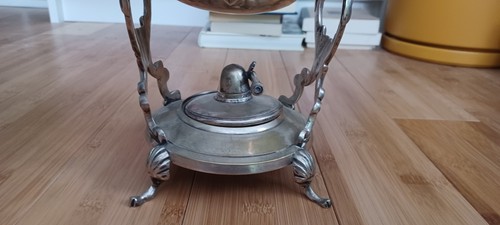 Vintage Silber Teller Teekanne auf Kippständer mit Brenner - Bild 6 von 11