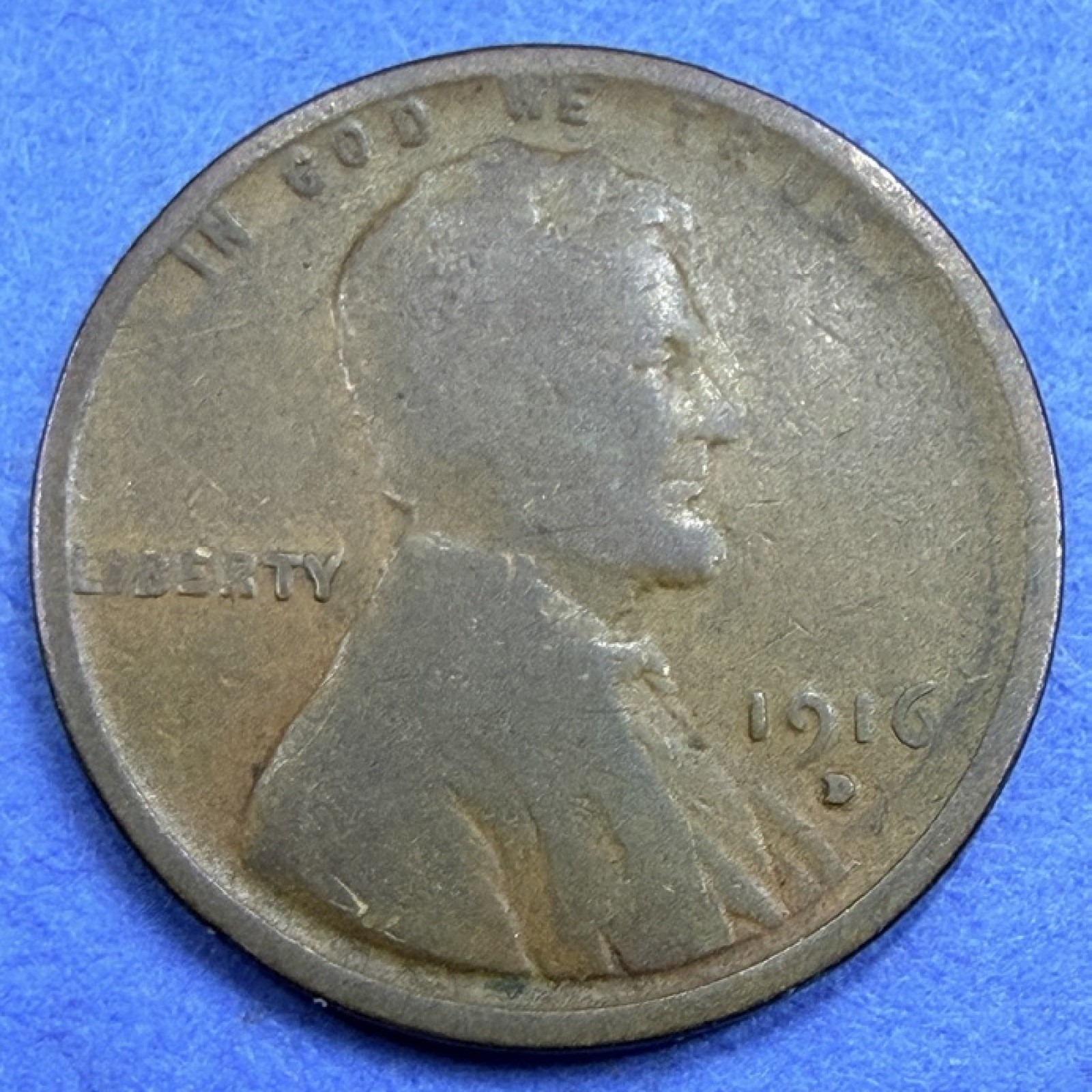 1916-D Lincoln Wheat Cent 1C G Good Denver Mint Early Date Brown Penny US Coin