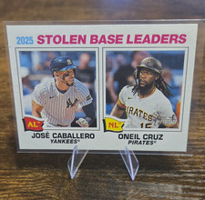 Topps 2025 Heritage Stolen Base Leaders Jose Caballero Oneil Cruz #4