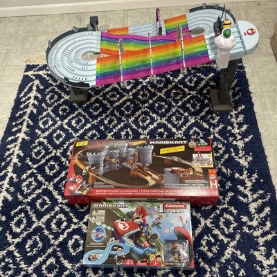Super Mario Kart Hot Wheels Track Set Rainbow Road Bowser s Castle Carrera First