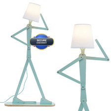 Hroome Cool Tall Decorative Floor Lamp Unique Aqua Blue Color Standing