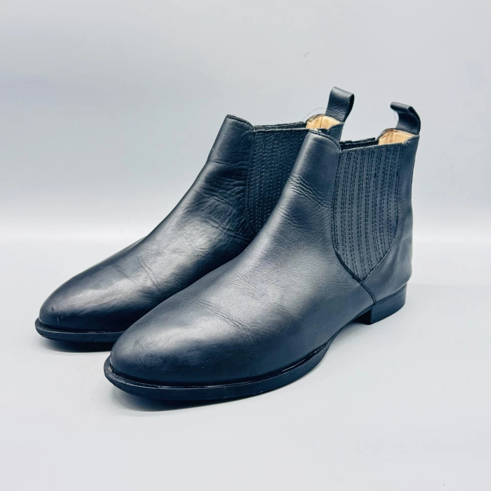 Jack Rogers Boots Womens 9 Black Pippa Leather Bootie Ankle Chelsea Round Toe - Image 3 of 4