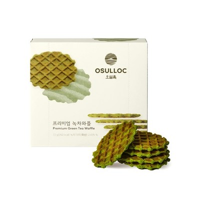 OSULLOC Premium Green Tea Waffles (2.54oz, 72g) | Korean 