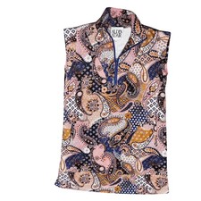 Alden Adair Leigh Dress Women S Pink Navy Paisley French Terry Zip EUC - no belt