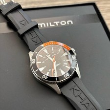 Hamilton Scuba Auto Khaki Navy Watch Used Automatic with Box 6