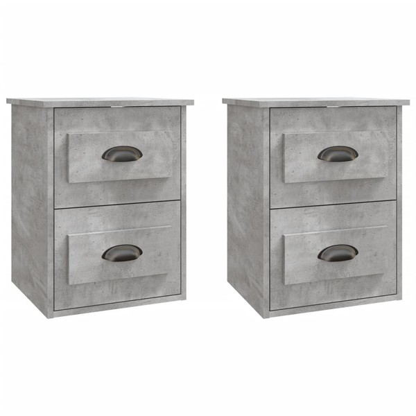 Wand-Nachttische2Er Set Betongrau 41,5X36X53 Cm Nachtkonsole-image
