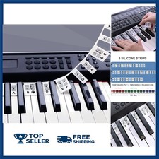 Removable Piano Key Stickers Note Labels for 88 Key Full Size Silicone Reusable
