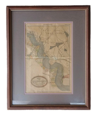 #ad Antique 1863 Civil War Era Map Mississippi River Baton Rouge Louisiana Framed $39.56