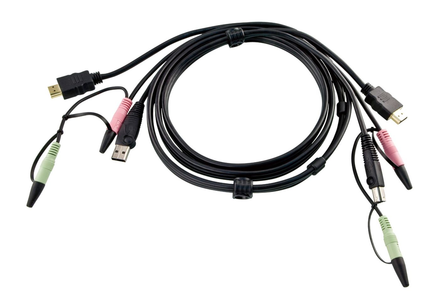Aten Schwarz Kabel Kvm Hdmi Usb Mit Audio De 1.8 M - Bild 2