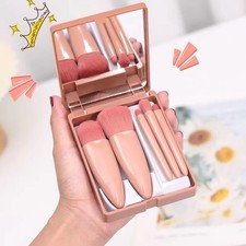 5-Piece Portable Makeup Brush Set with Mirror Wholesale