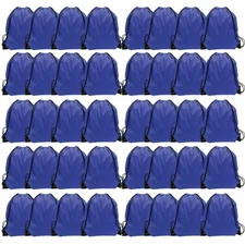 Drawstring Backpack Bulk Drawstring Bags 48 Pcs Blue Draw String Back Sack fo...