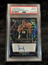Harrison Ingram 2024 Mosaic Rookie Scripts Genesis Auto PSA 10