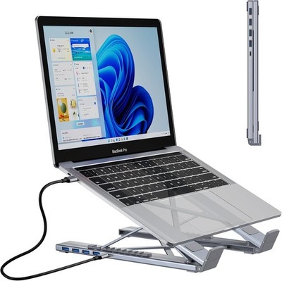 Umaniy USB C Laptop Docking Station Ständer, 8 in 1 USB C Hub laptopständer