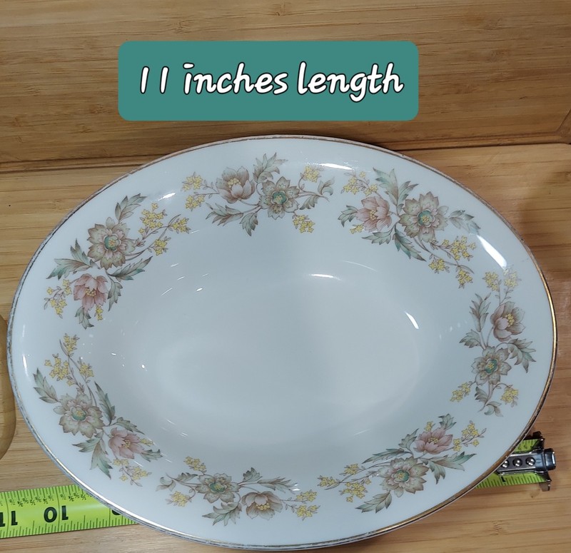 Aladdin Fine China Golden Elegance 28 in Oval Platter Floral Gold Trim 