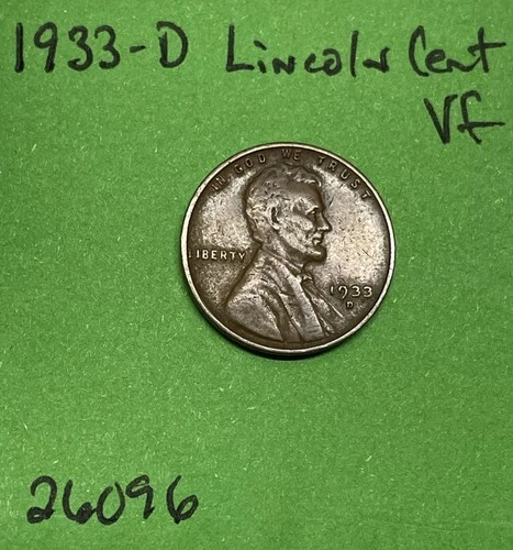 1933 D Lincoln Wheat Cent / Penny 1c Vf Very Fine