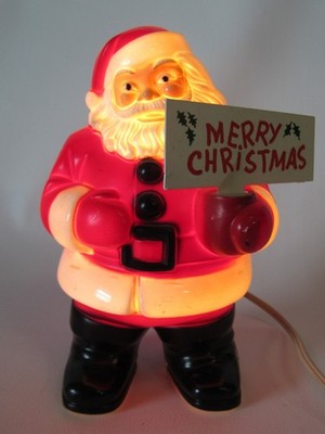 Vintage 1950s Royal Royalite Santa Light Up Christmas Hard Plastic