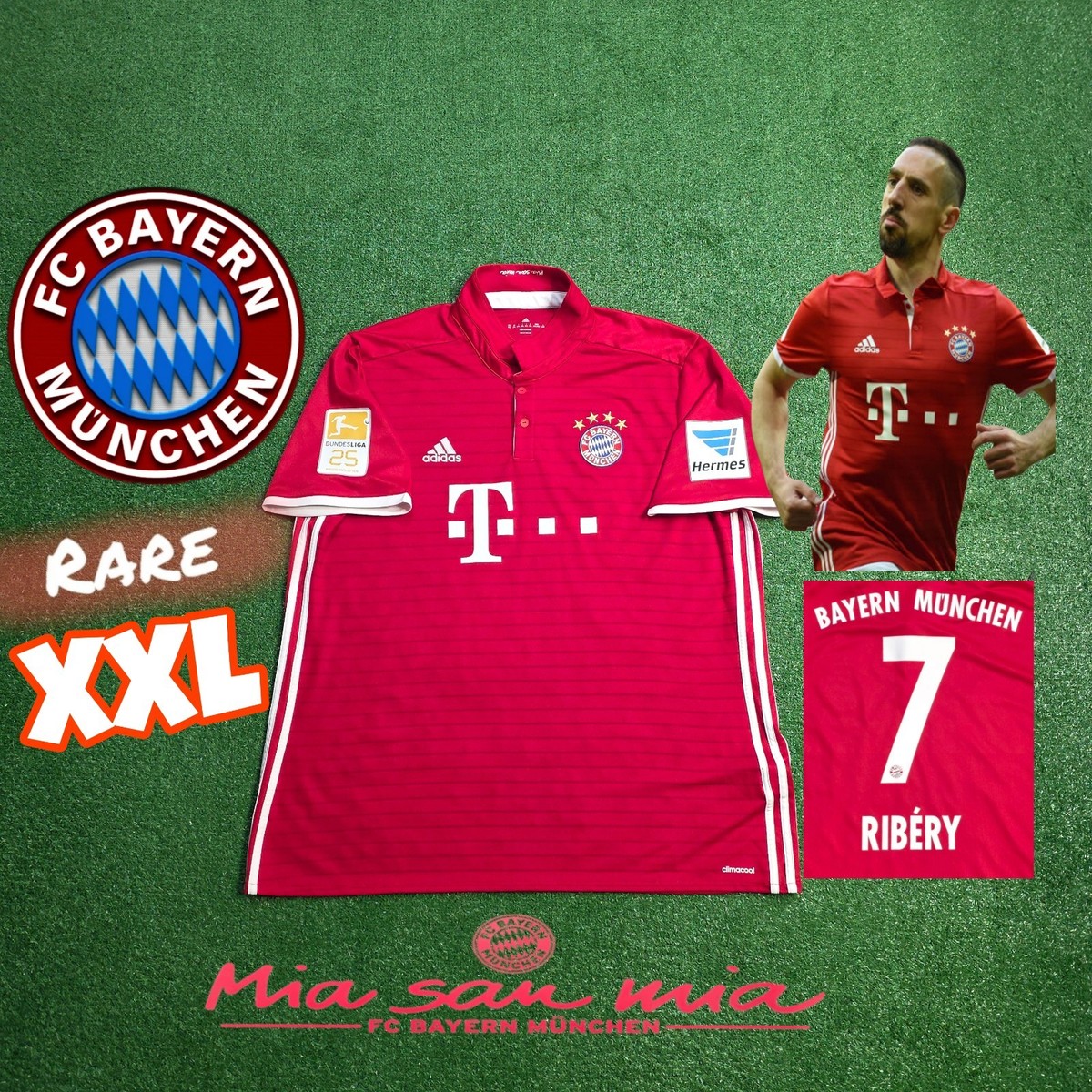 Adidas Bayern Munich Franck Ribery #7 2016/2017 Home Jersey Men's