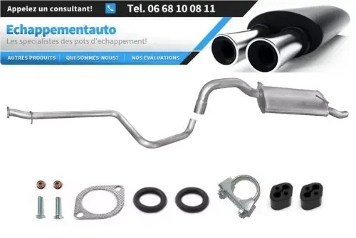 Échappement Volvo 440 1.9 TD avec tube central et silencieux arrière pour modèles 1994 à 1996
