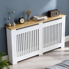 83cm Radiator Cover S/M/L Modern Wood Slat Grill Cabinet Oak Look Top Versatile