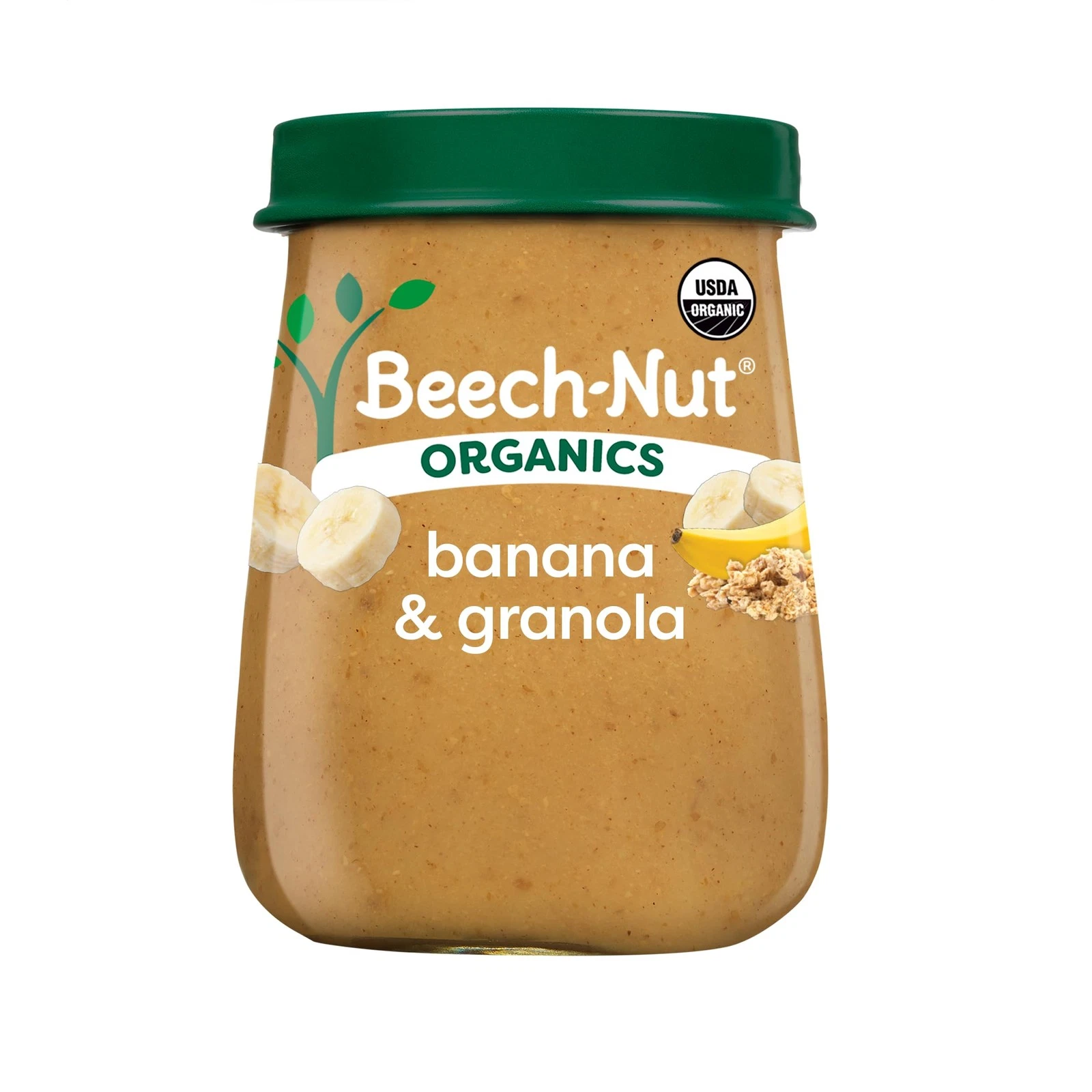 Baby Food Jars Organic Banana Granola Puree Stage 2 4oz 10ct Beech Nut