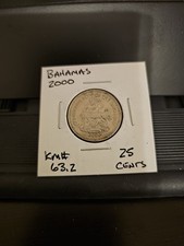 RFM 75528 World Coins Bahamas 2000 25 Cents  Nice Circulated Condition