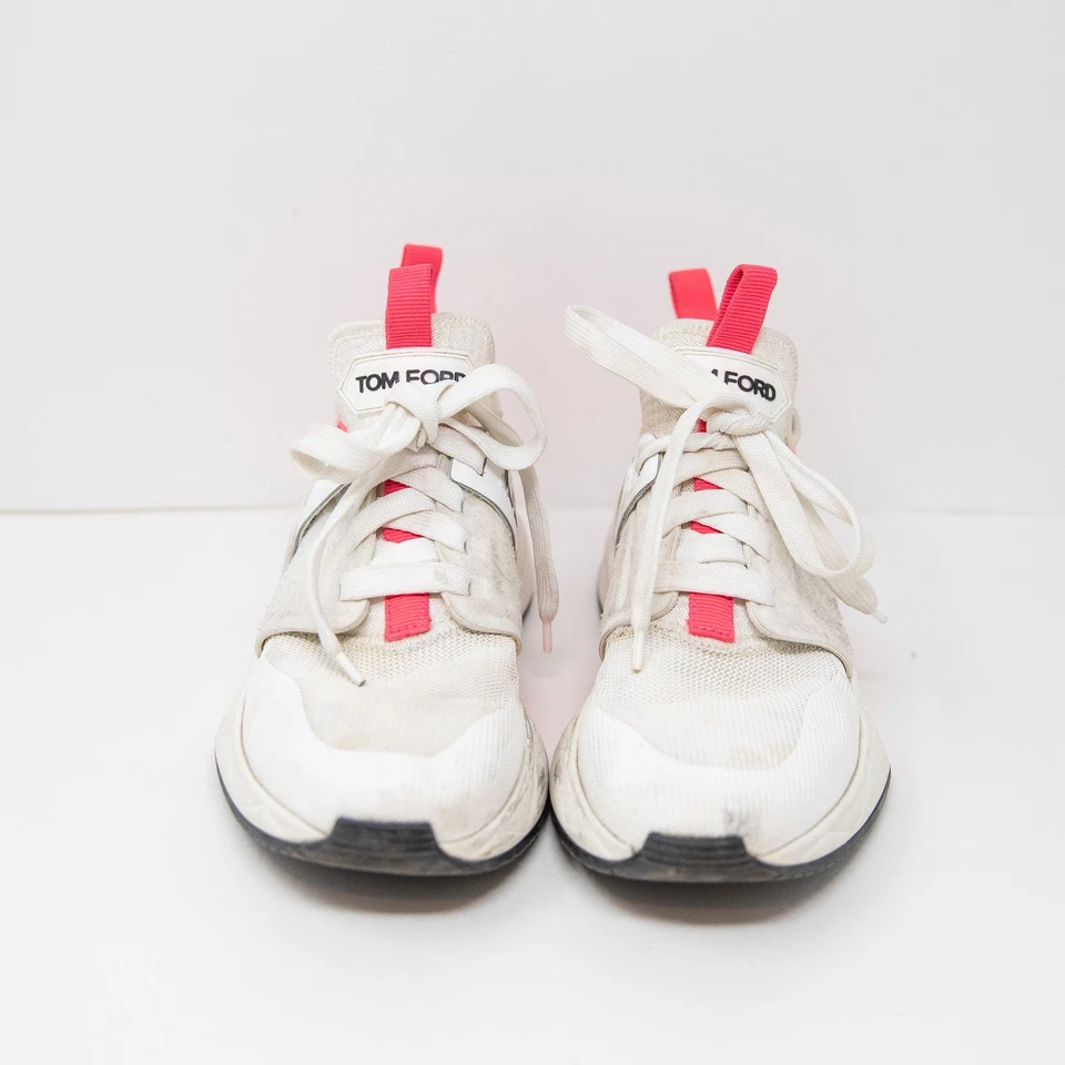 Tom Ford Women's Logo Print Embossed Lace Up Low Top Athletic Sneakers Shoes 9.5 - Image 2 of 4