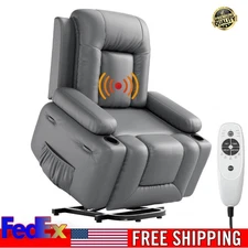 Adjustable Electric Power Lift Chair Recliner Chair Sofa Massage Heat Extra Wide