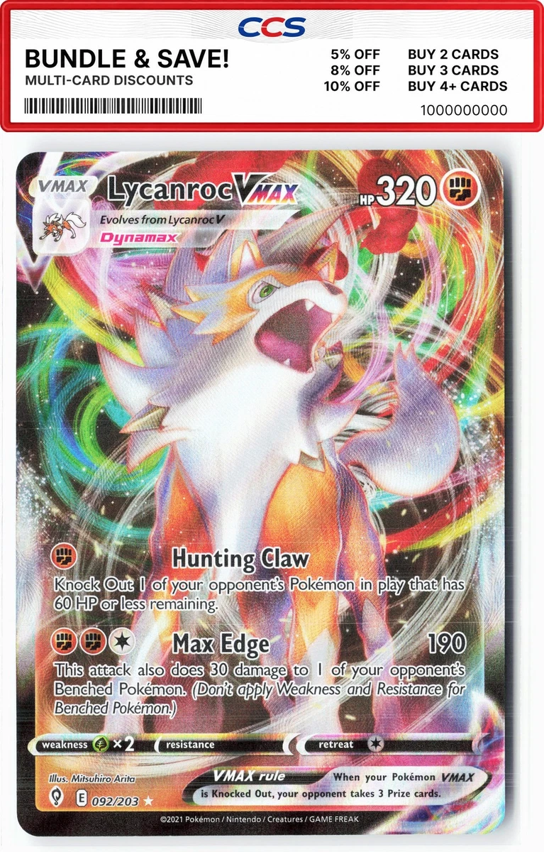 lycanroc vmax pokemon card value Lycanroc VMAX Pokémon TCG Cards for sale