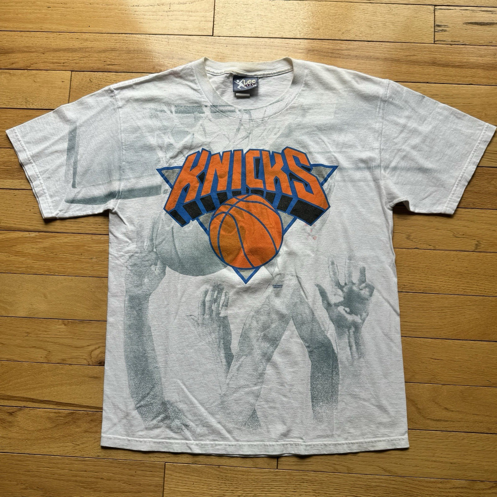 Vintage 90s New York Knicks Tee shirt mens size Large all over print
