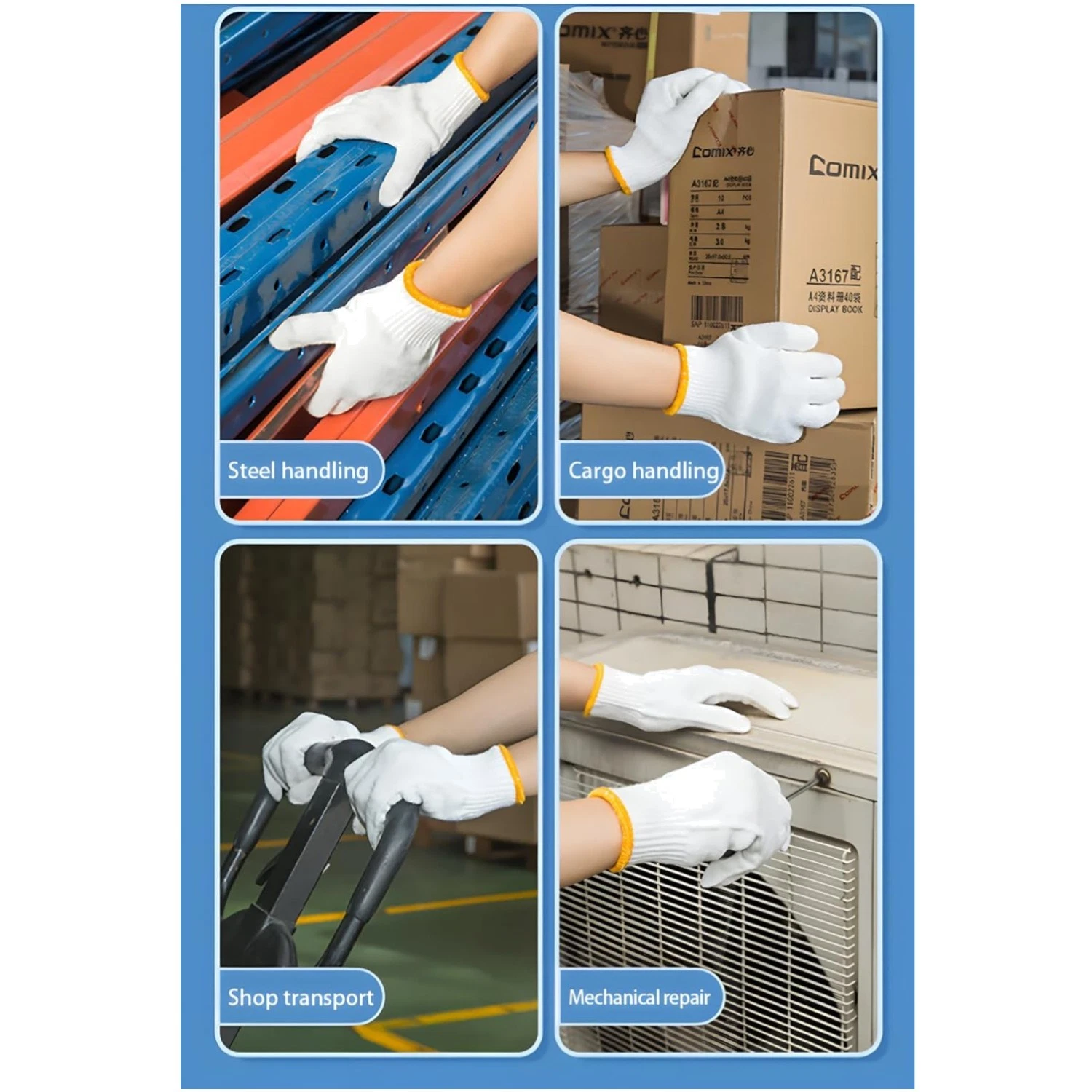 Reusable Knitted Work Gloves - 9 Inches - 12 Pairs