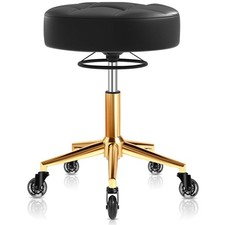 Heavy Duty 450lb Capacity Adjustable Industrial Stool With Wheels Black Heavy