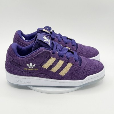 adidas Washington Huskies Forum Low CL Mens 8.5 Purple White HQ7474 NEW