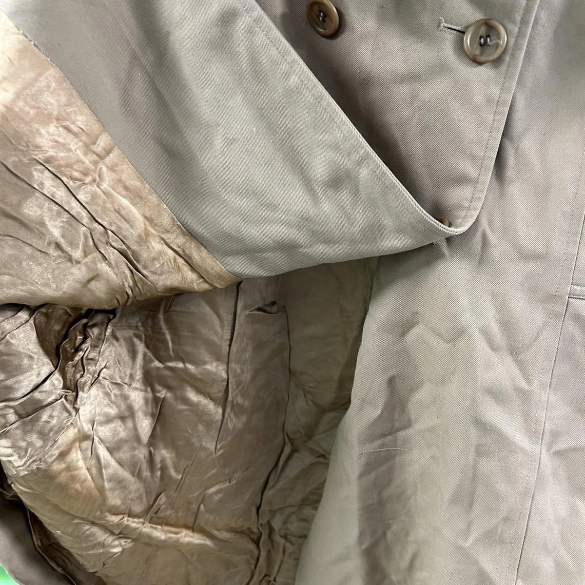Vintage 1980s Burberry London Double Breasted Beige Trench Coat Size L
