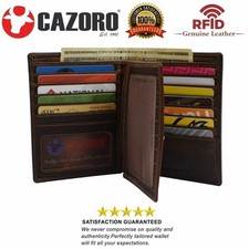 RFID Blocking Bifold Hipster Multi Credit Card ID Holder Wallet Vintage Leather