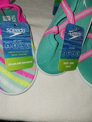 Speedo Kids Water Swim Shoes. Mary Jane &Sun Splash. Size Small 5-6. 2pr New