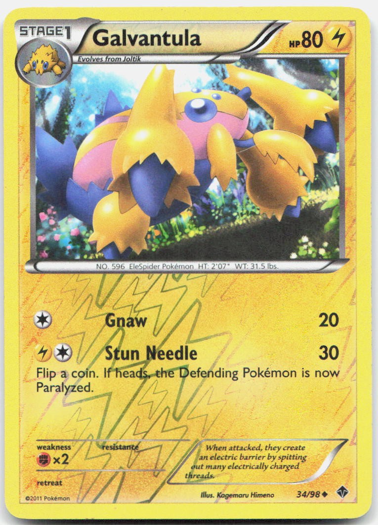 Galvantula 34/98 Uncommon Emerging Powers Pokemon Reverse Holo LP